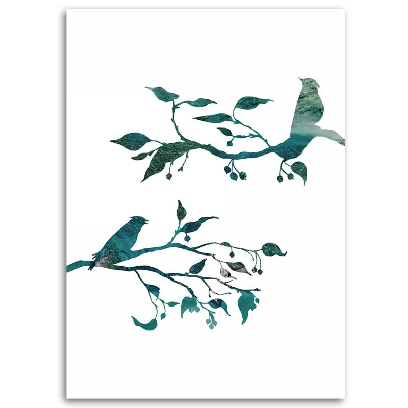 Birds On Branches - Wrapped Canvas Print, 120cm H x 80cm W