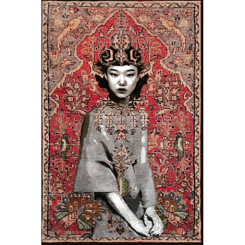Tapis tissé à franges Vintage, Rectangle 3 pi 9,81 po x 4 pi 11,06 po