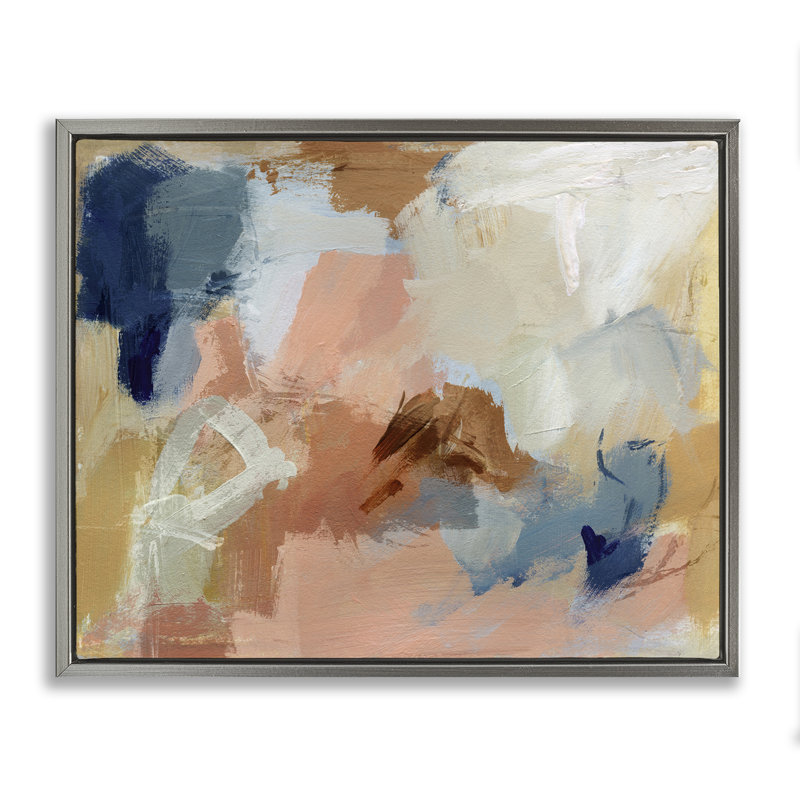 «Rustic Neutrals», peinture encadrée sur toile flottante par Victoria Barnes, Cadre flottant gris lustré, H 17 po x l 21 po
