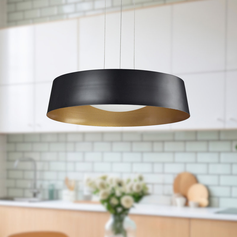 Sampson 1 - Light LED Pendant, Black/Gold
