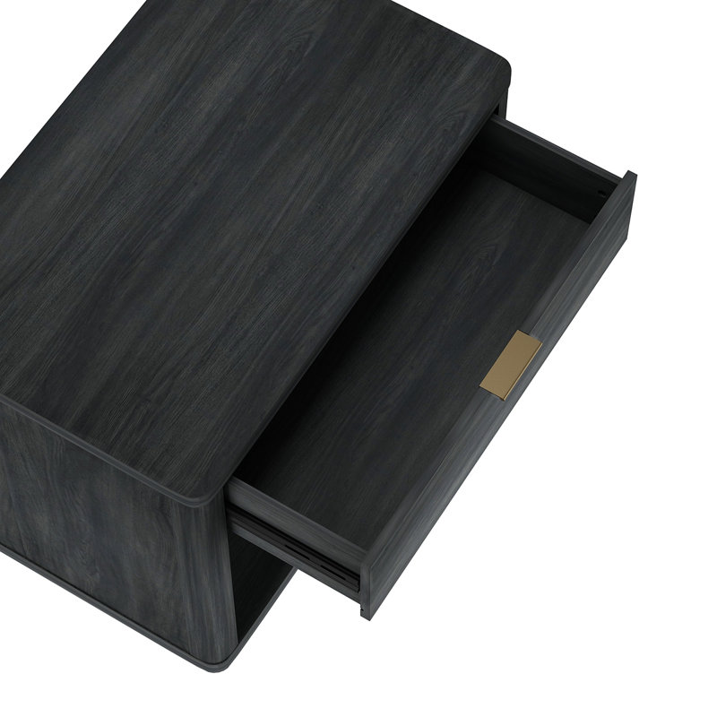 Evelyn 32" Nightstand In Charcoal Gray (1-Drawer), Charcoal Gray