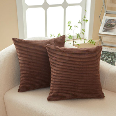 (Couvertures seulement) Ensemble de 2 housses de coussin réversible en velours côtelé