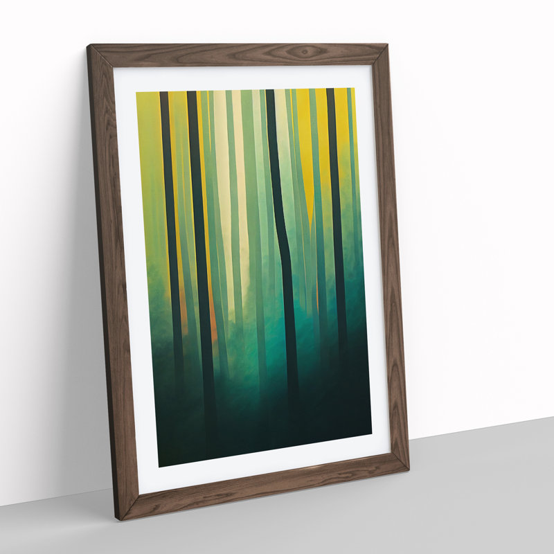An Unusual Forest Abstract - Wall Art, 34cm H x 25cm W, Walnut Framed