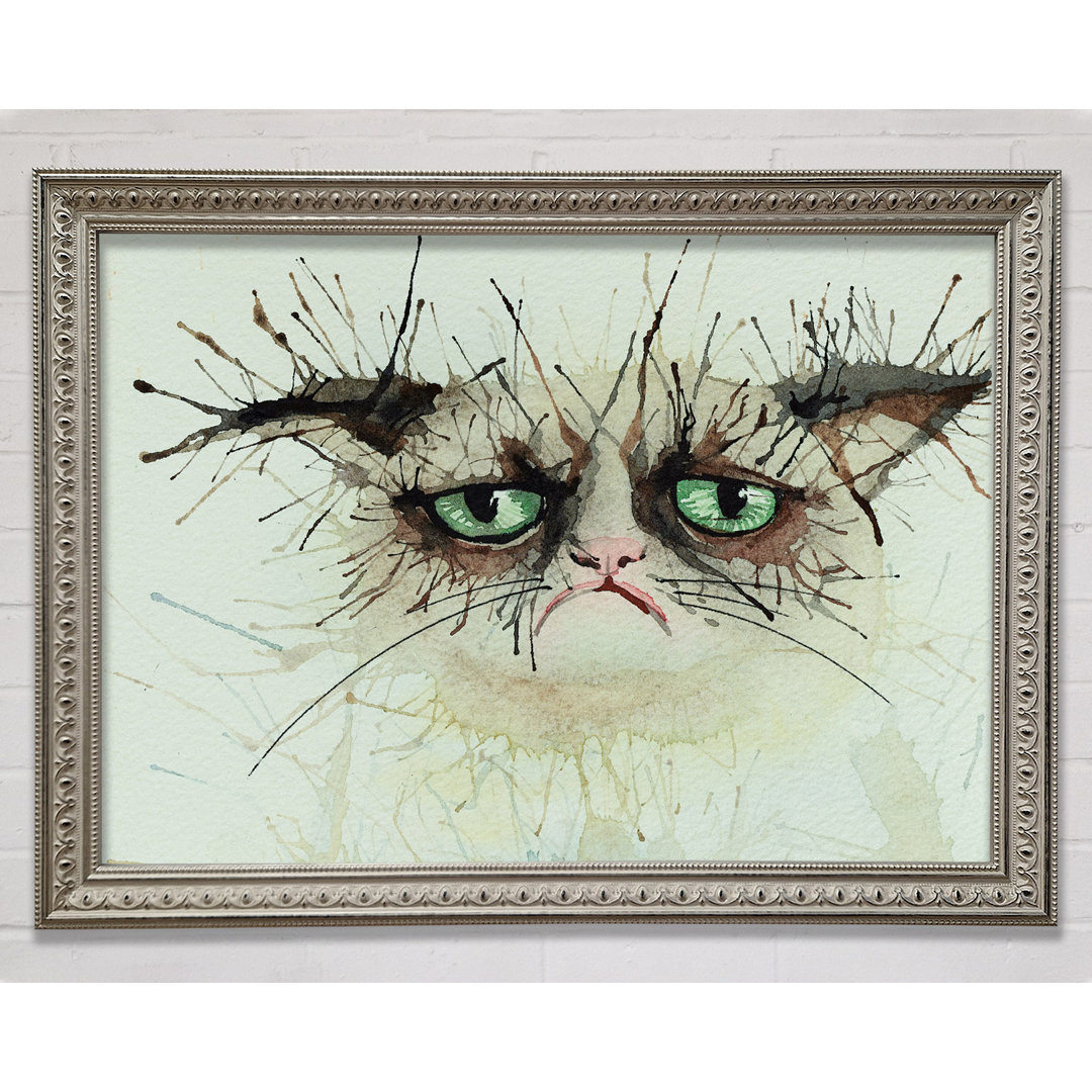 Grumpy Cat Aquarell Splat - Einzelner Bilderrahmen Kunstdrucke