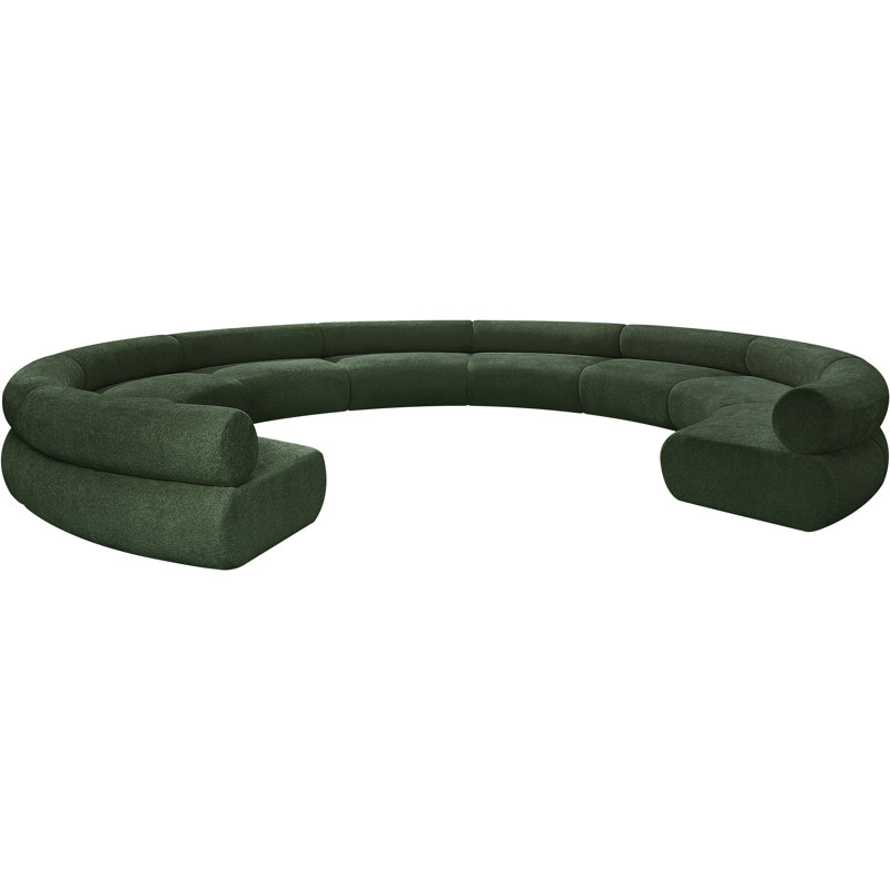 Canapé rembourré Bale, Tissu chenille vert