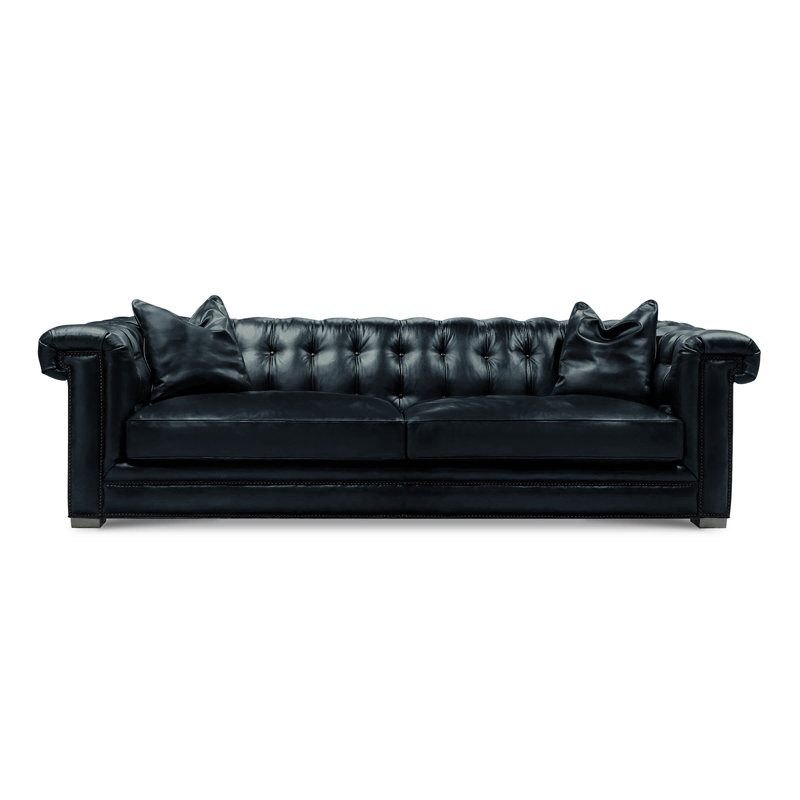 Surrey Leather Sofa, Blue Moon (Cartier), Nutmeg
