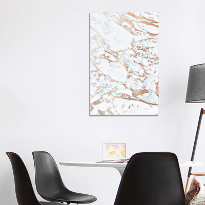 Rosegold Marble 1 Piece Wrapped Canvas Painting