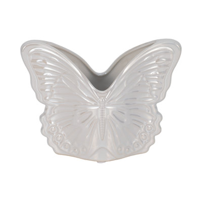 Sagebrook Home 7" Butterfly Planter, Ivory
