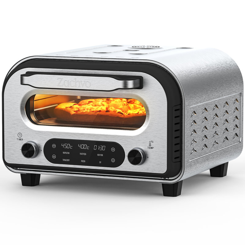 Four électrique à pizza portatif 12 po pour l'intérieur et l'extérieur, Silver