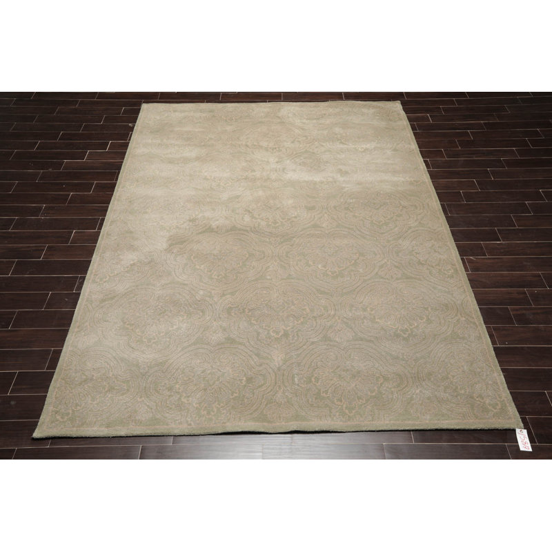 Tapis menthe en laine touffeté à la main Comobabi