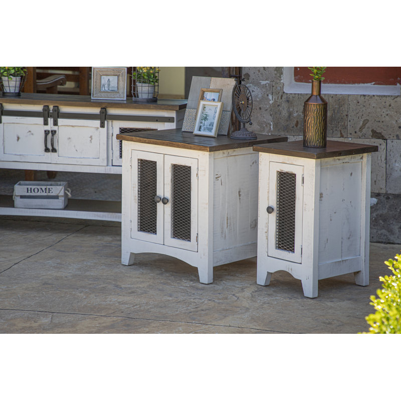 Table de chevet 1 porte en filet Pueblo