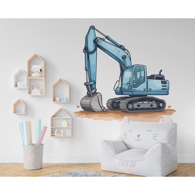 Décalcomanie murale pour pelle de construction Pelle de camion pour enfant, H 40 po x l 40 po