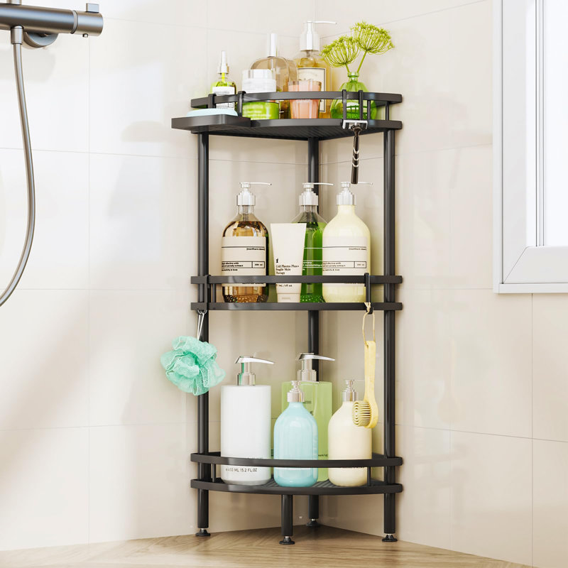 Freestanding Stainless Steel Shower Caddy, Black