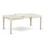 7 Piece Dining Table Set Consist of a Rectangle Table with Butterfly Leaf and 6 Light Beige Linen Fabric Upholstered Chairs, Linen White-1657913323-1725481334