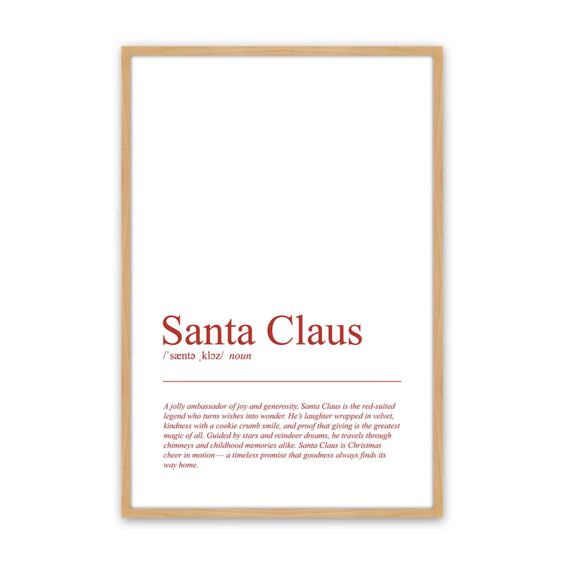 «Simply Santa», reproduction d'art, Érable américain, 11 po x 14 po