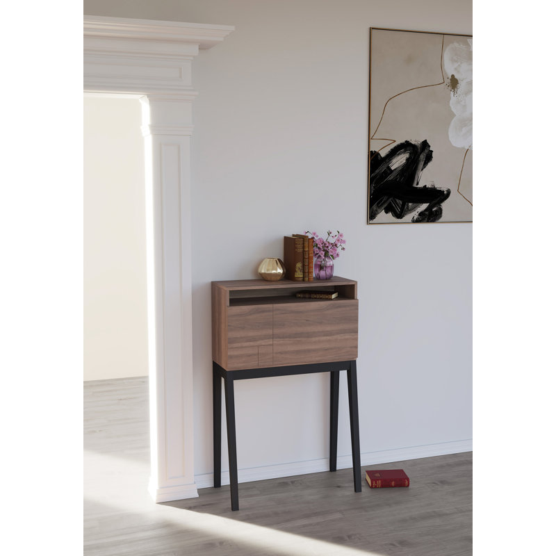 Wilcox Writing Desk, Walnut/Black