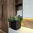 Kute Nest Indoor/Outdoor H11.5" Cubo Fiberstone Planter - Tricorn Black - Pot Opening 9"-2110195491-2110195500