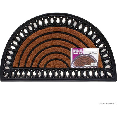 MantraRaj Heavy Duty 70 W x 40 L cm Non-Slip Indoor/Outdoor Door Mat Half Moon Shape Entrance Mat