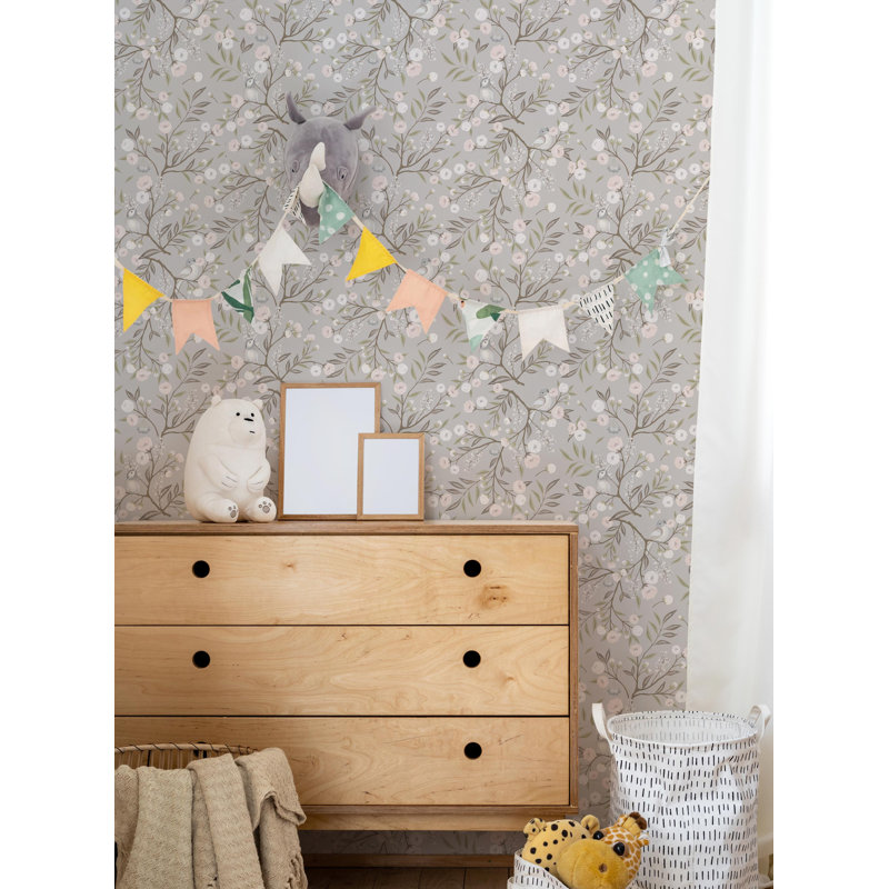 Papier peint adhésif Blossom Birds, Foncé