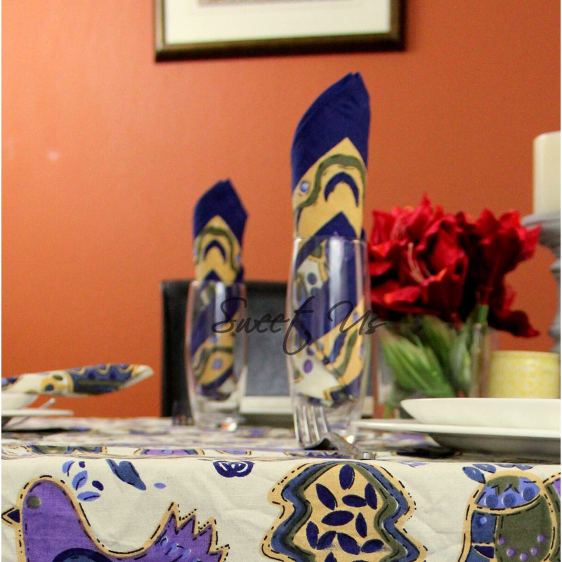 Jabora Floral Square Set of Four Cotton Napkins