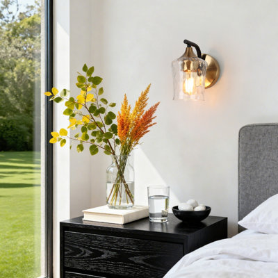 Balendran Iron Wall Sconce-Hammer Glass