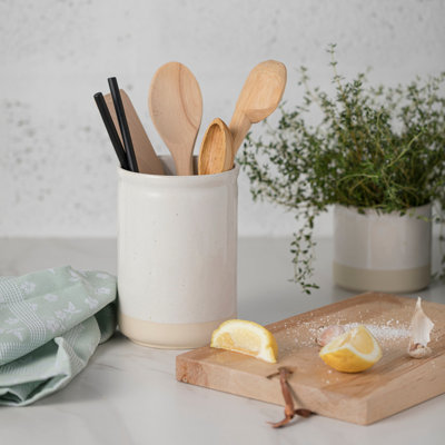 Fattoria Stoneware Round Utensil Crock