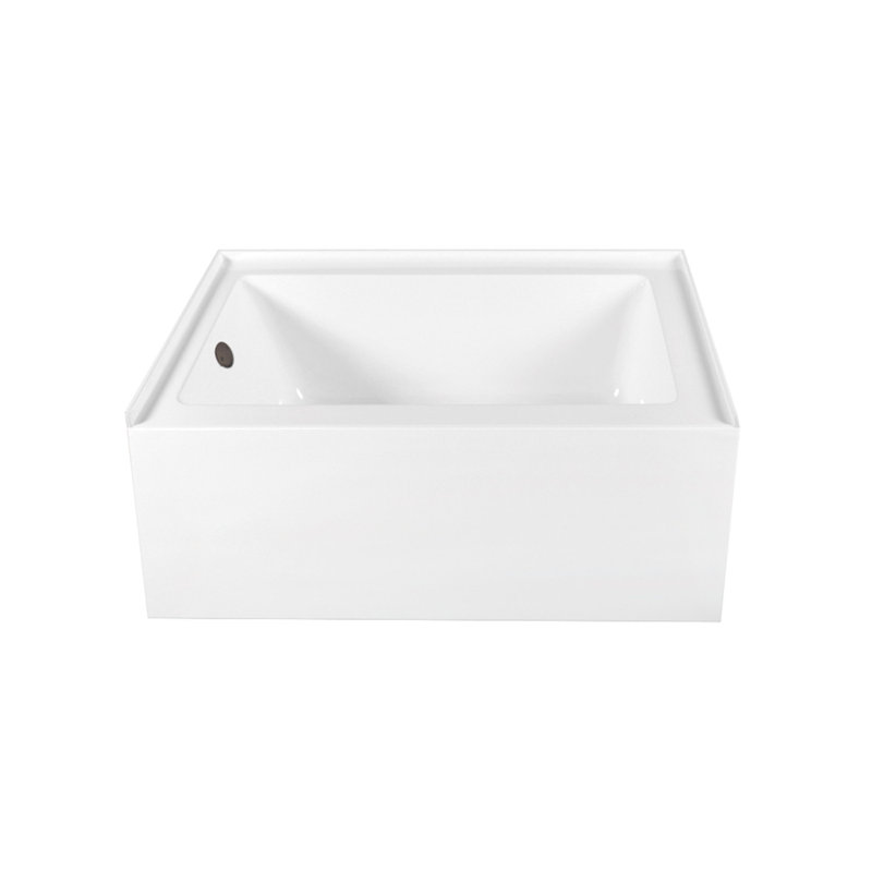 Kingston Brass Aqua Eden 60-Inch Acrylic Rectangular 3-Wall Alcove Tub, Hand Drain, Left, Oil Rubbed Bronze