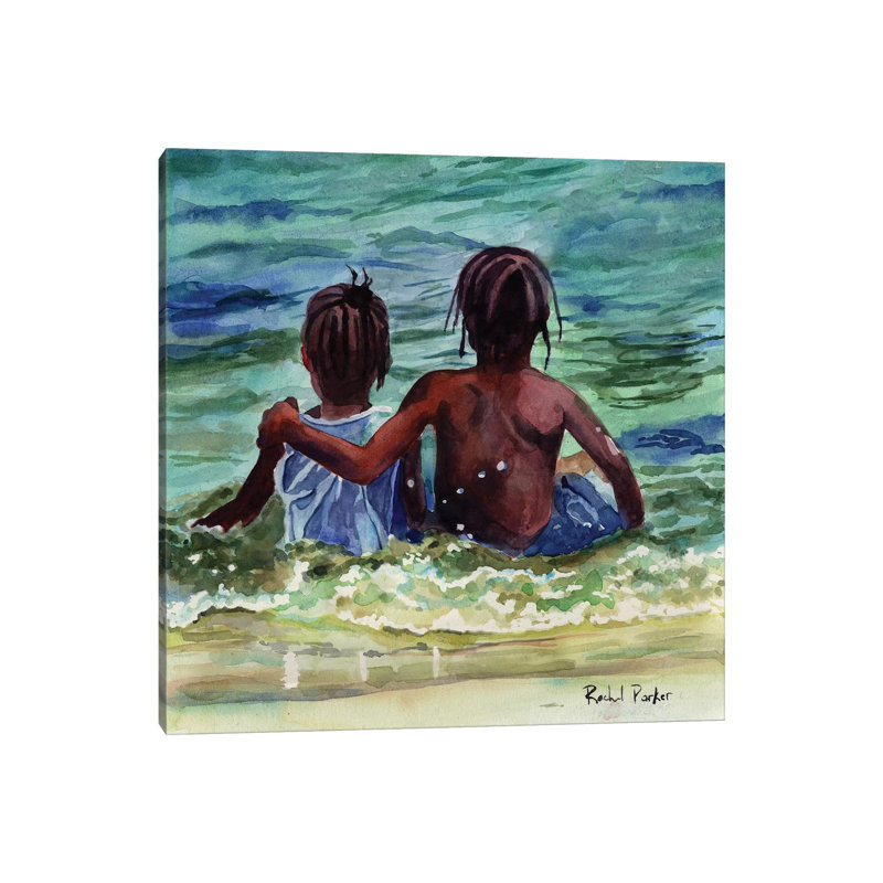 Caribbean Kids by Rachel Parker - Painting on Canvas, 45.72cm H x 45.72cm W x 3.81cm D, Wrapped Canvas