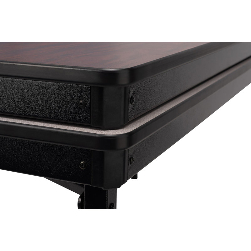 Fusion Maple 18" x 48" Steel Frame Folding Table with Laminate Plywood Top