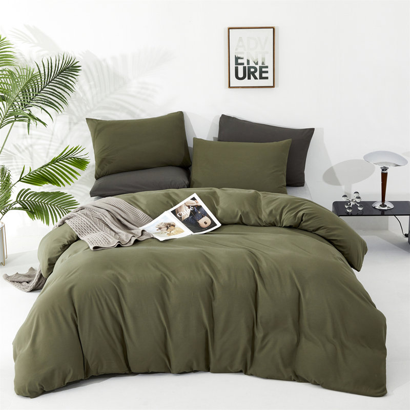 Solid Color Comforter Dark Color 3 PCs Bedding Set Deep Color Bed Comforter Set, Full Comforter + 2 Standard Pillowcases