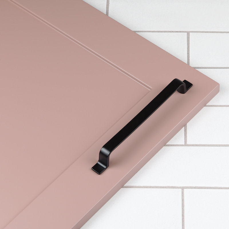 Strap Style Bar Handles in Multiple Finishes, Matte Black, 160mm