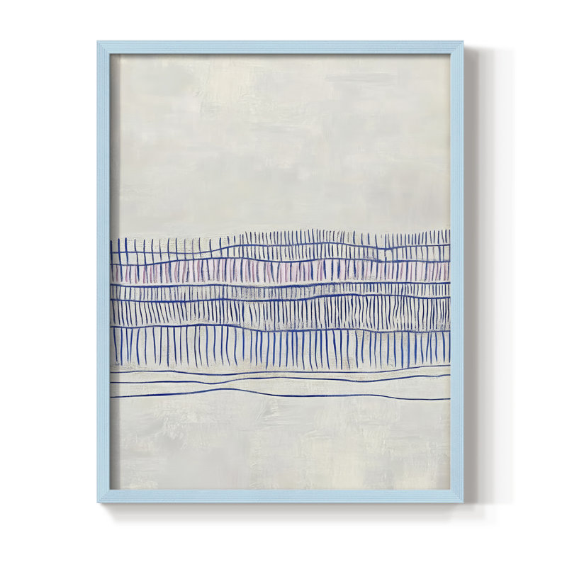 Abstrait, impression encadrée CDLxxx - prête à être accrochée - fabriquée aux États-Unis, H 20 po x l 16 po, Bleu