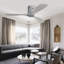 Ventilateur de plafond encastré 52 pouces DC 3 pales en bois sculpté, ventilateur, silencieux, télécommande réversible sans lumière