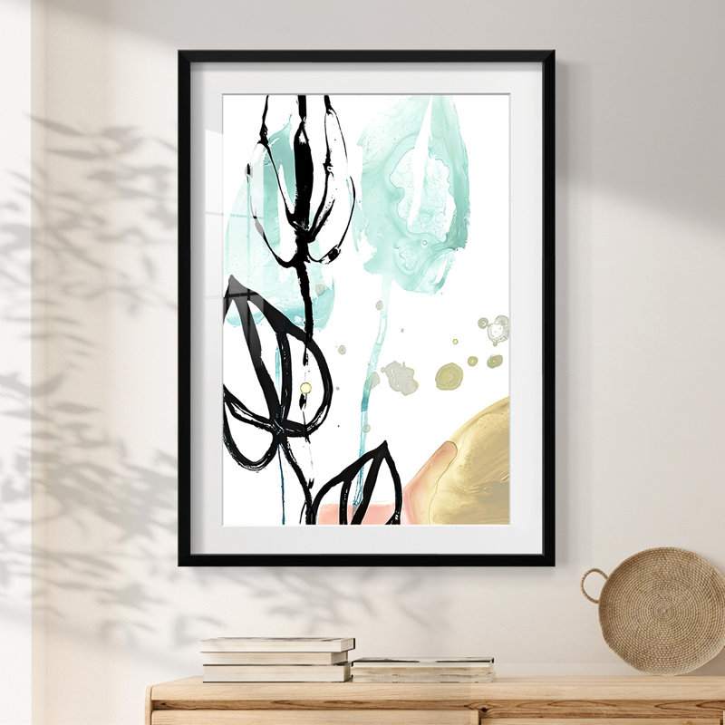 No Deckle Tropical Moderne VI - Impression encadrée, H 28,5 po x l 20,5 po, Noir
