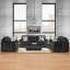 Collection salon, canapé, causeuse et pouf, noir profond-242003107