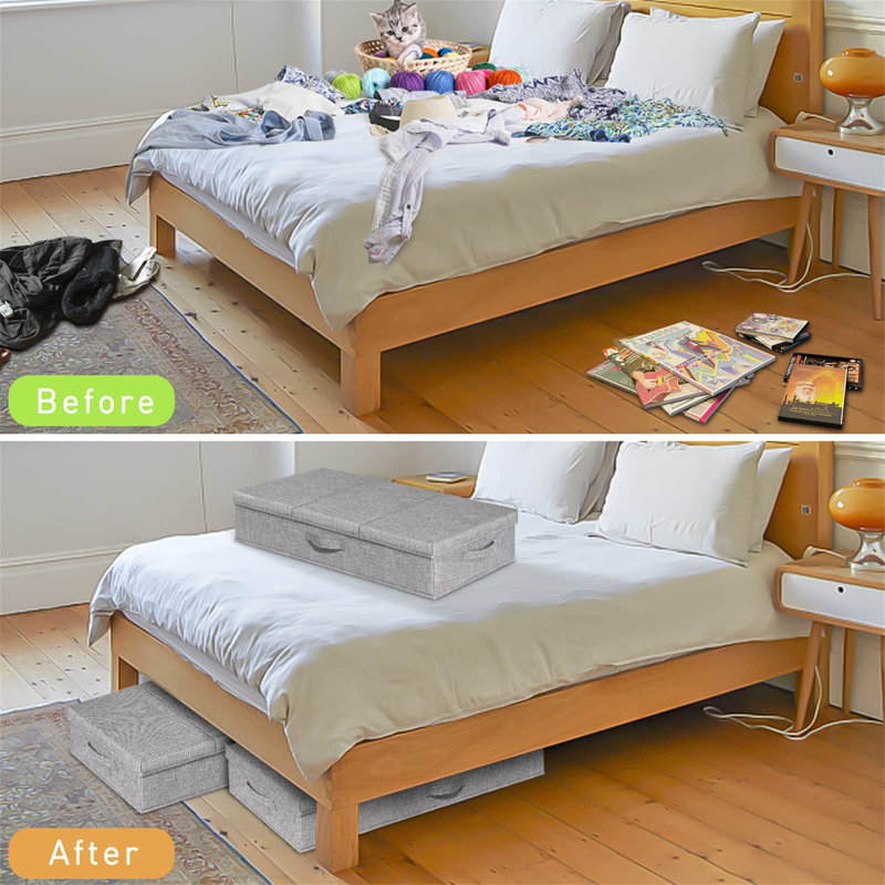 Ebern Designs Fabric Underbed Storage, Grey