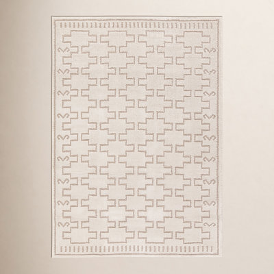 Meret Ivory Beige Trellis Rug