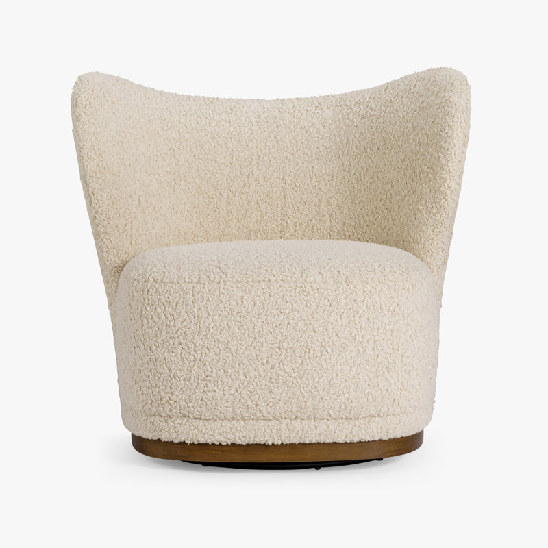 Fauteuil à oreilles Odell, Sherpa ivoire