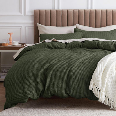 Ensemble de housse de couette à tissage gaufré 100% coton Essential Collection