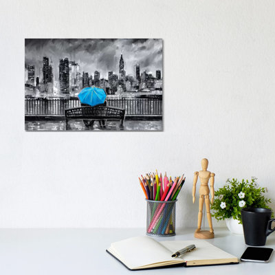 NY In Love In Blue by P.D. Moreno - Print on Canvas