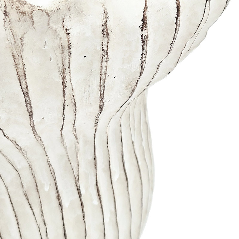 9.3X9x8.7 In Decorative Sand And Cement Coral Planter, Textured Beige Appearance, Vertical Ridged Style For Trailing Plants Display Home Weathered Color, Texture Succulents Interior