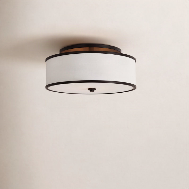 Elzira Linen Semi Flush Mount, Rubbed Bronze