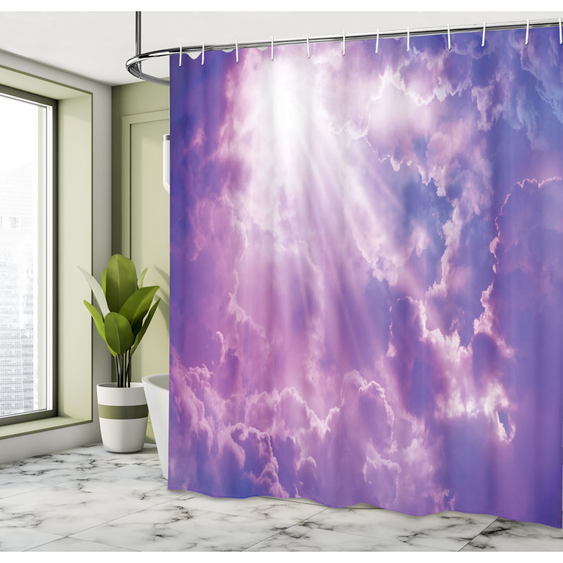Shower Curtain with Hooks Included, 75"H x 69"W