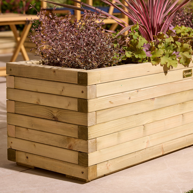 Wood Planter Box, 37 cm H x 120 cm W x 40 cm D
