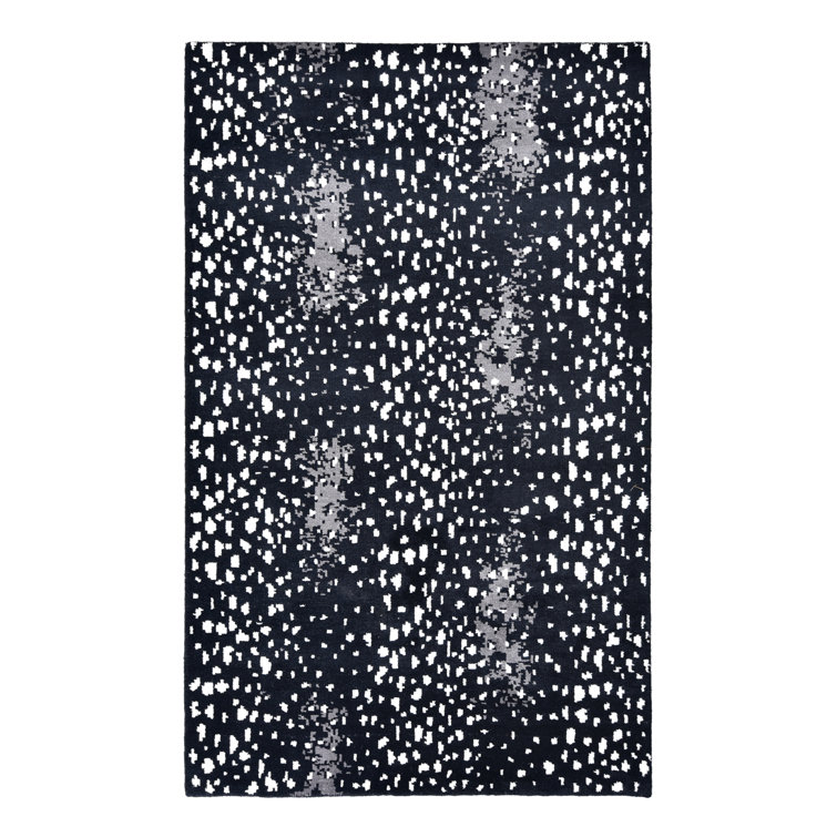 Black and White Leopard Print Accent Rug