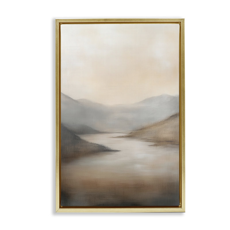 Formé par Mountains Landscape Floating Frame, design par Petal Prints Design, H 31 po x l 21 po