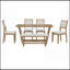 Ensemble de table de salle à manger 6 pièces pour 6, table de cuisine en bois de 60 po et 4 chaises avec banc et base en tréteaux pour la cuisine et la salle à manger-11330160