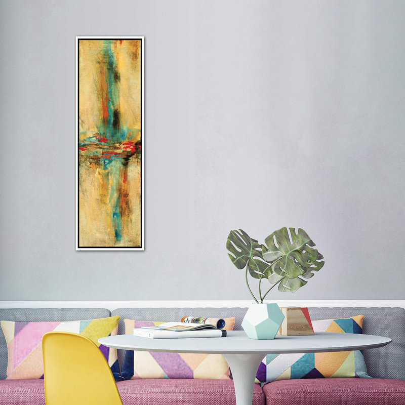 Équilibre I - reproduction d'art panoramique, H 60 po x l 20 po x P 1,5 po, Toile blanche encadrée