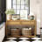 55" Console Table, Rustic Wooden Entryway Table With Storage Drawers And Open Shelf, Elegant Sofa Table For Hallway And Living Room-1712807463