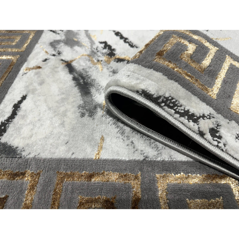 Tapis moderne abstrait abstrait Tabernash, Rectangle 5 pi 3 po x 7 pi 7 po